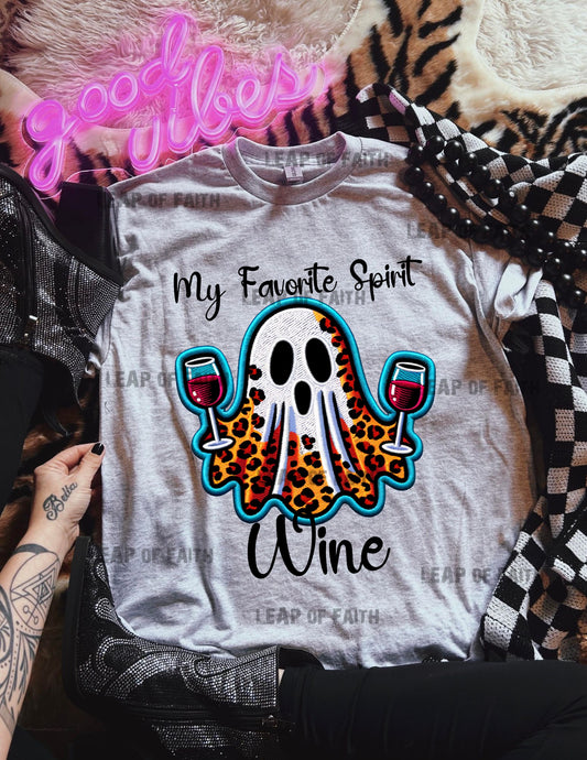 My favorite spirit wine faux embroidered