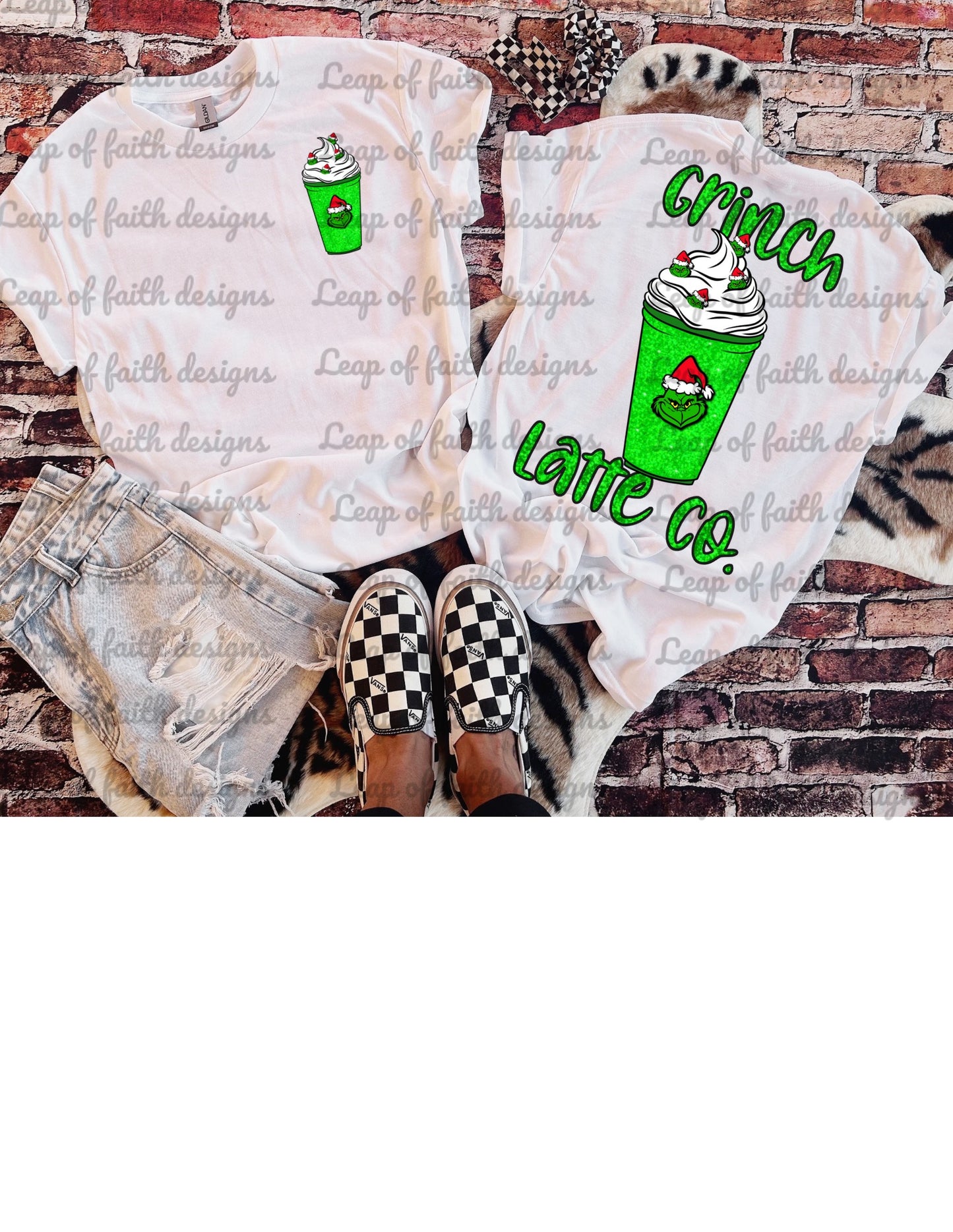 Grinch latte co with pocket png