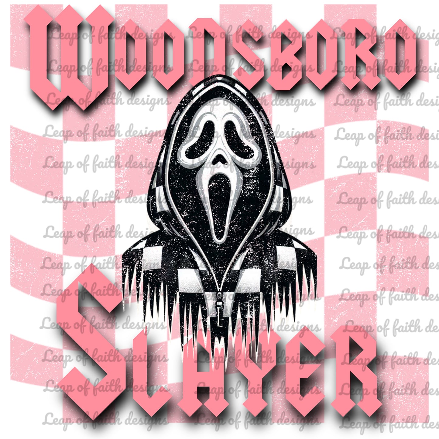 Woodsboro slayer pink font