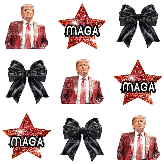 Glitter suit maga trump coquette