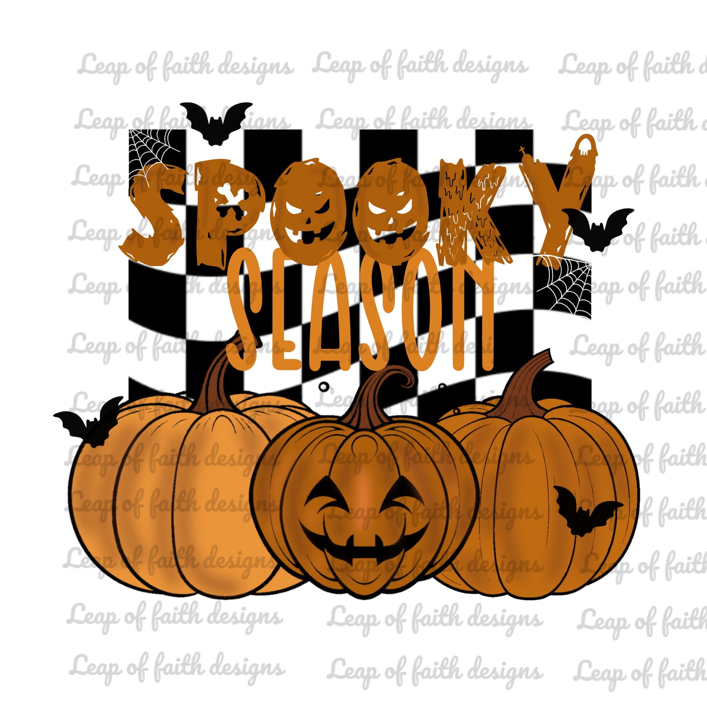 Spooky season checkered design with sleeve