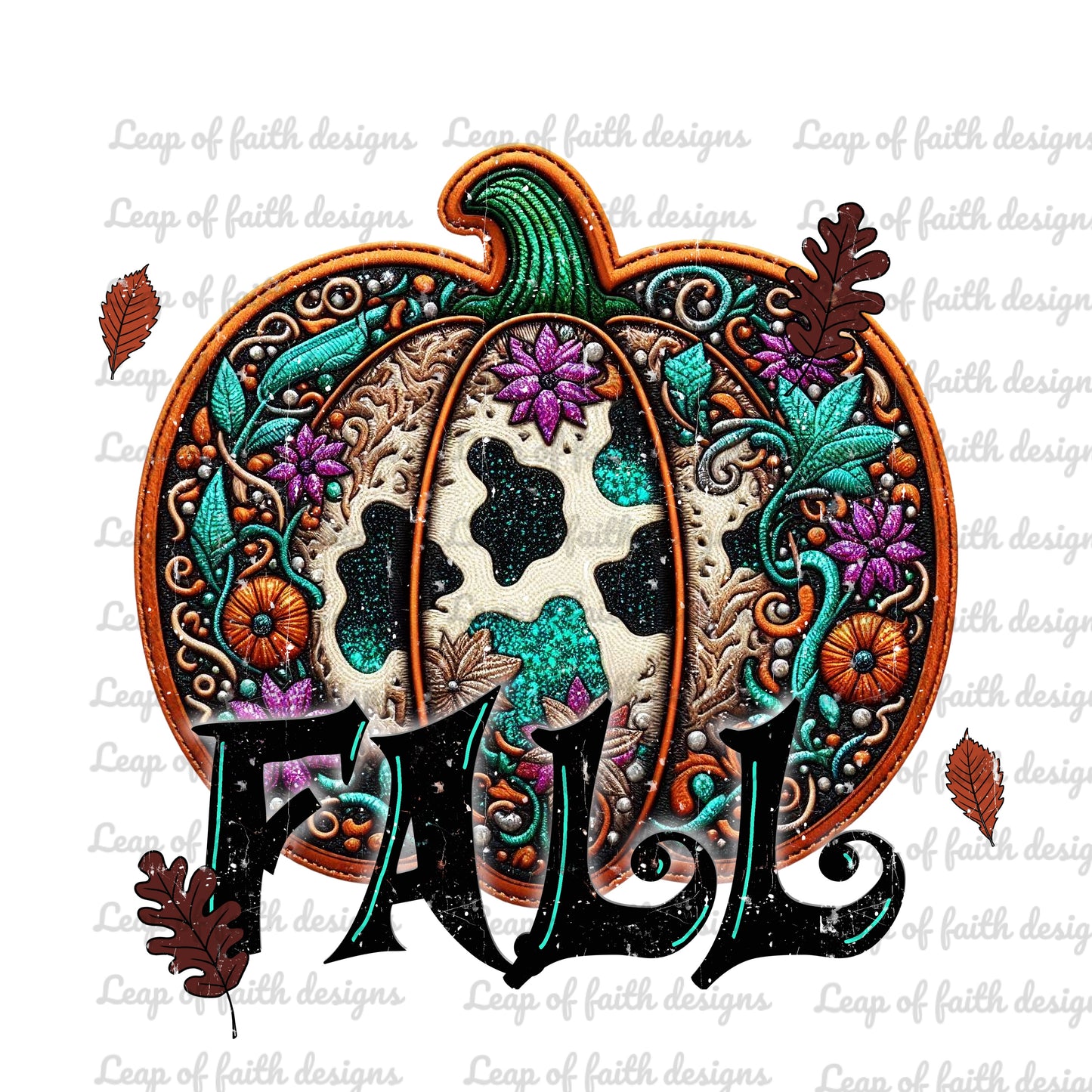 Fall faux embroidery