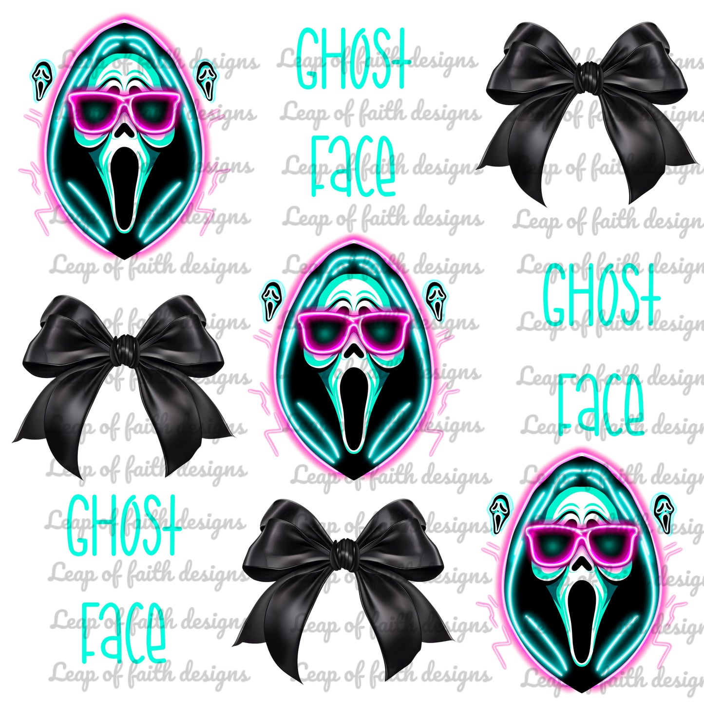 Ghost face neon coquette