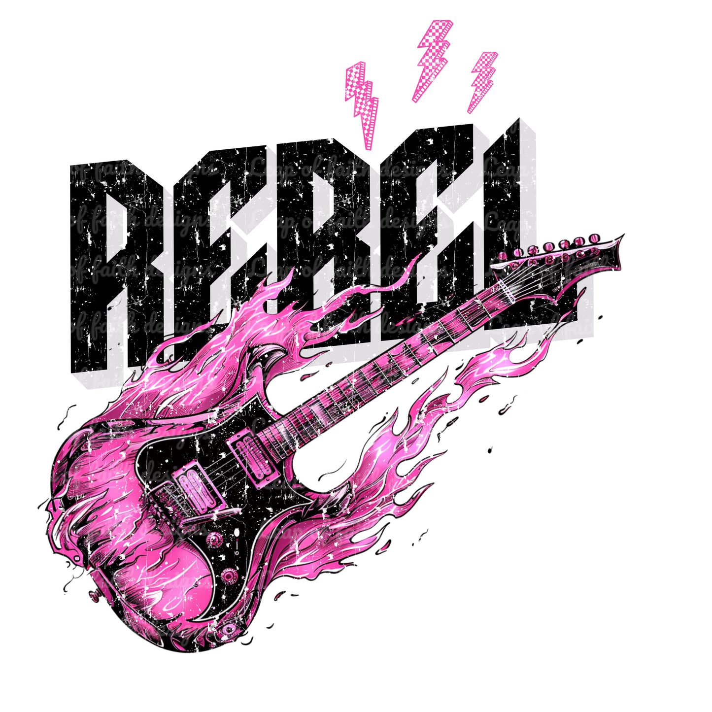 Rebel pink guitar