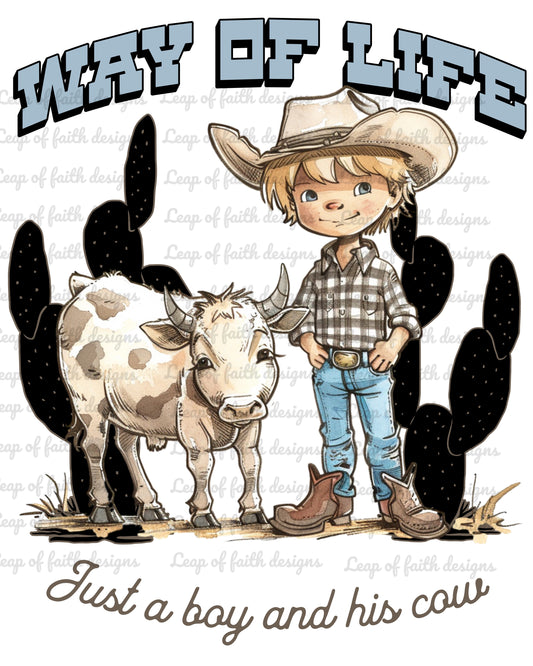 Way of life just a boy and his cow 2 design bundle