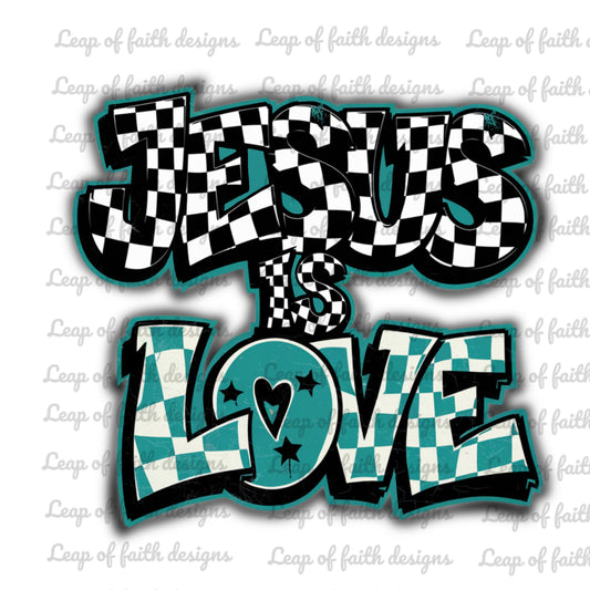 Checkered Jesus is love