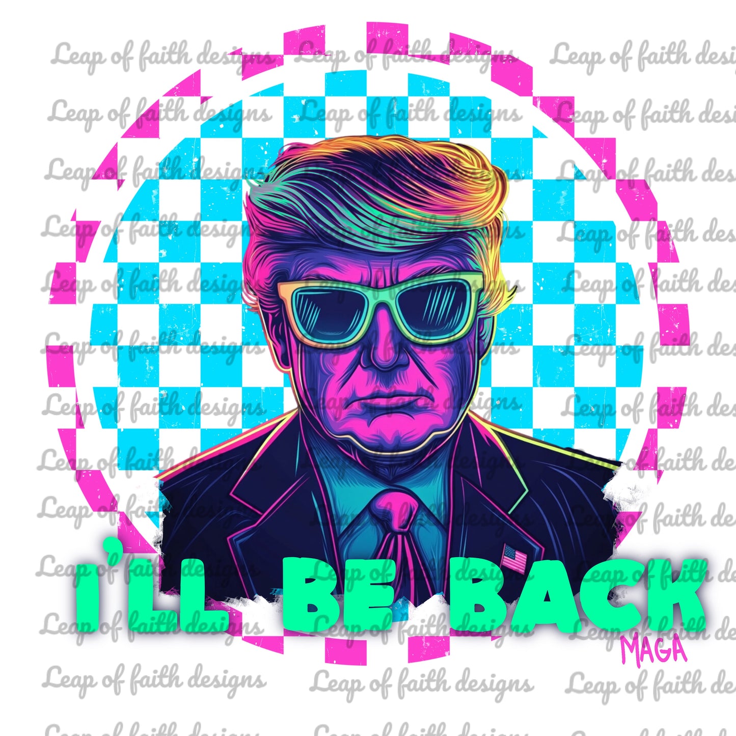 I’ll be back neon trump design