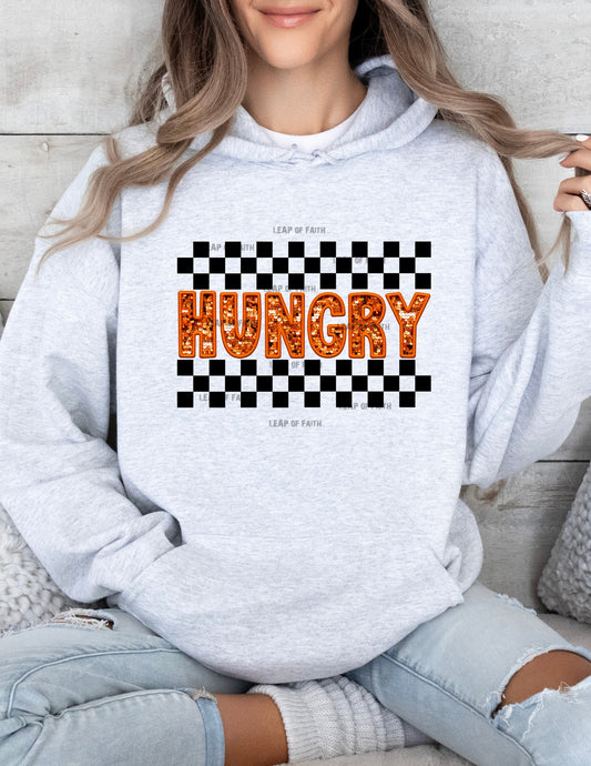 Hungry checkered faux embroidery