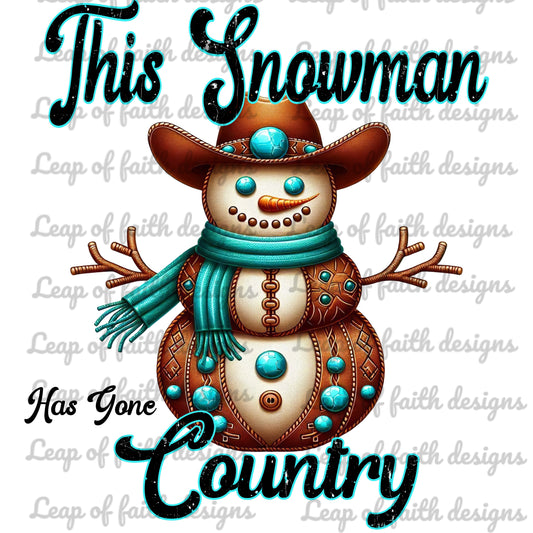 This snowman has gone country