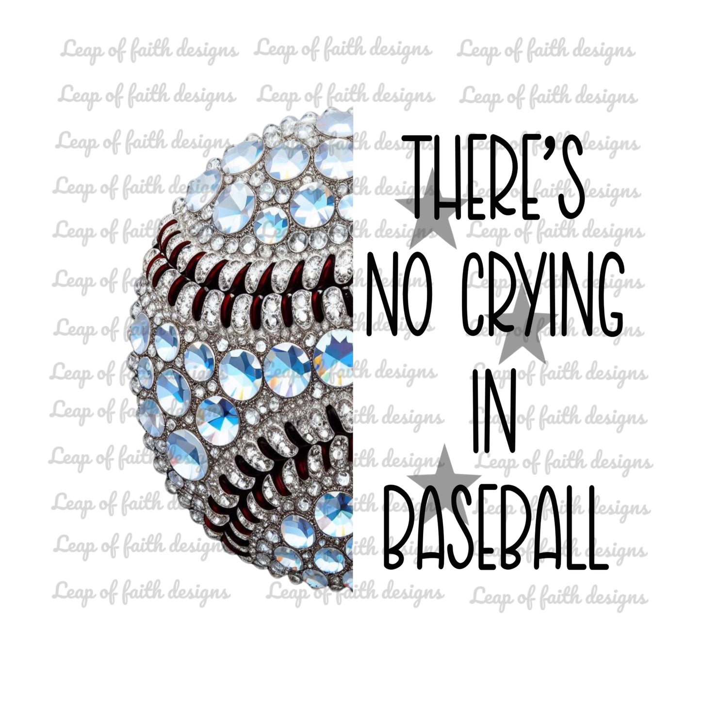 Faux rhinestone no crying in baseball