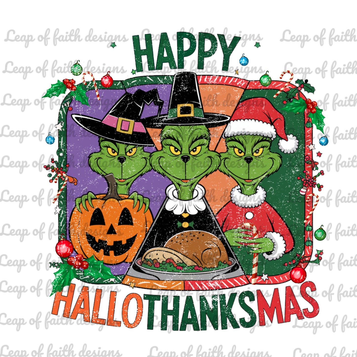 Grinch happy Hallothanksmas