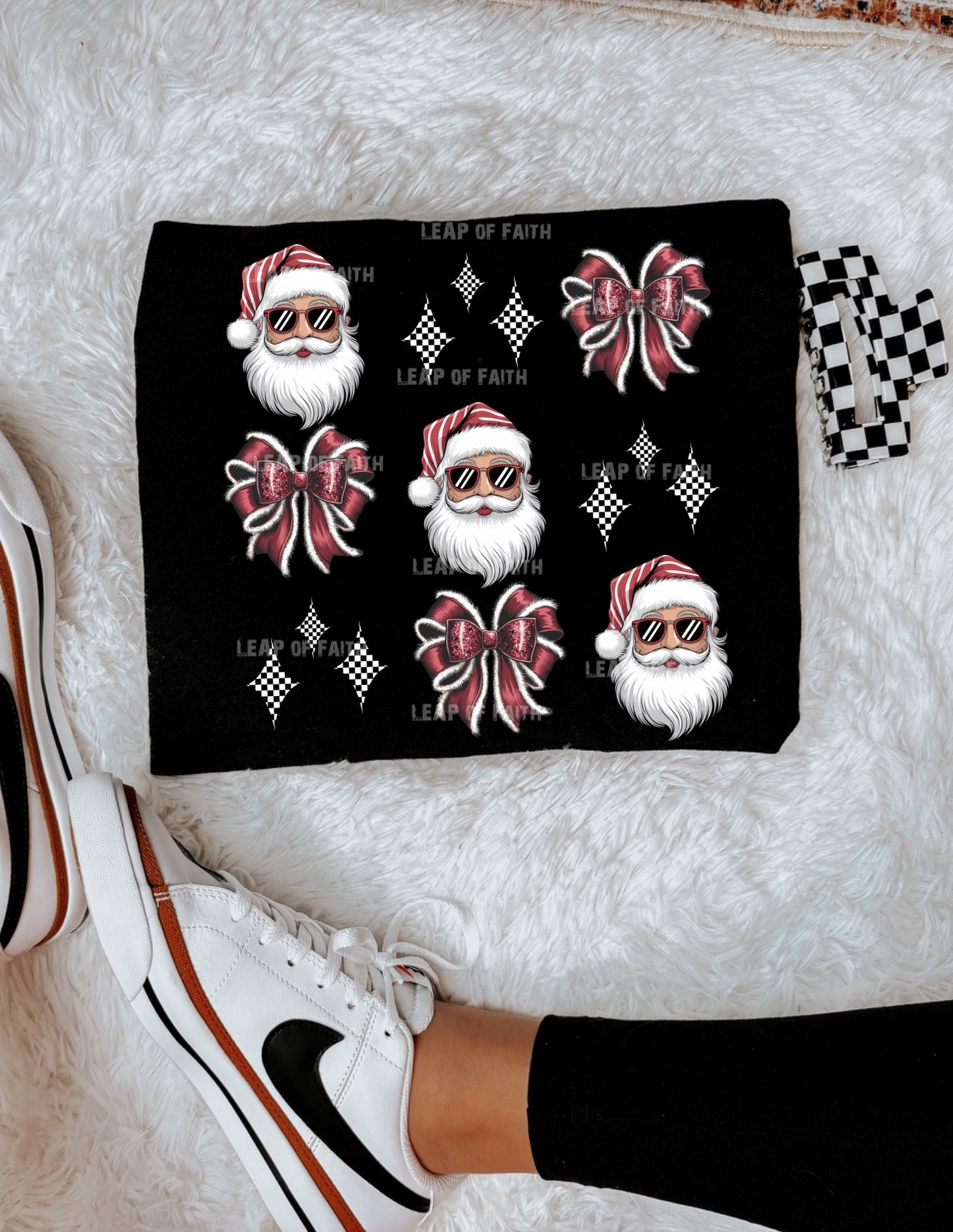 Santa checkered coquette design