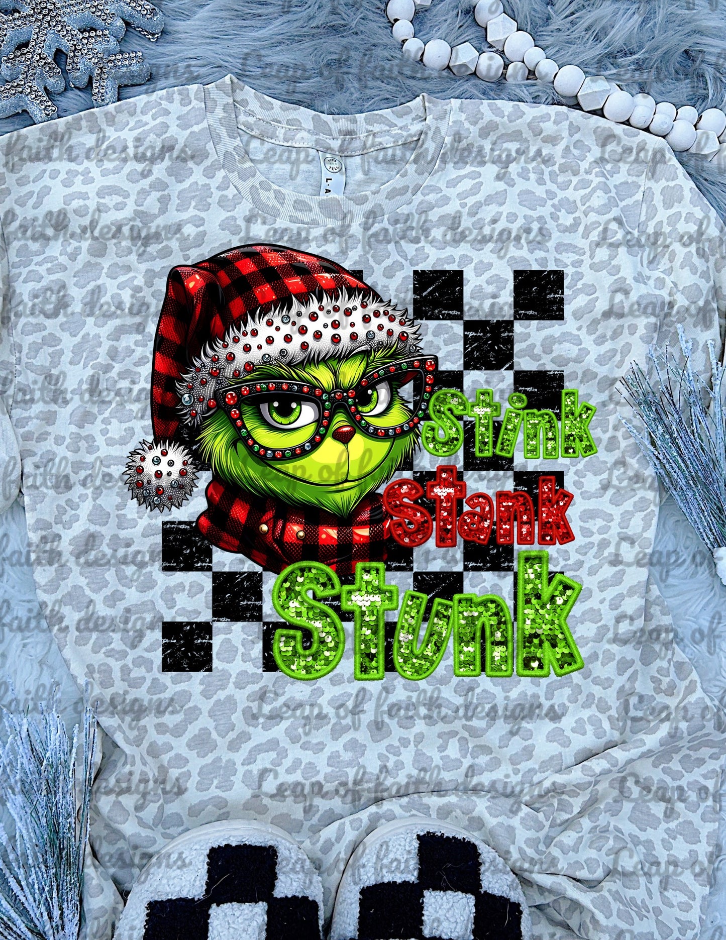 Stink stank stunk grinch sequin