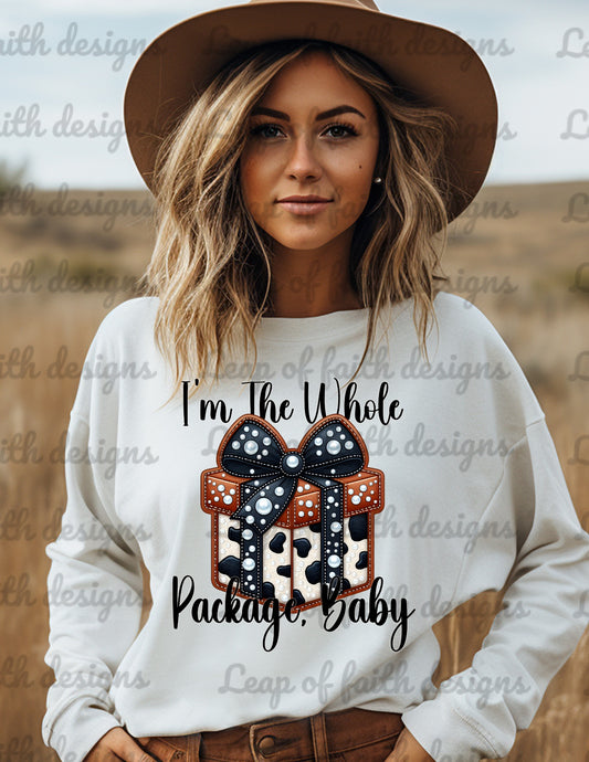 I’m the whole package baby faux leather patch