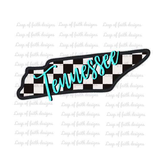 Checkered Tennessee faux embroidered