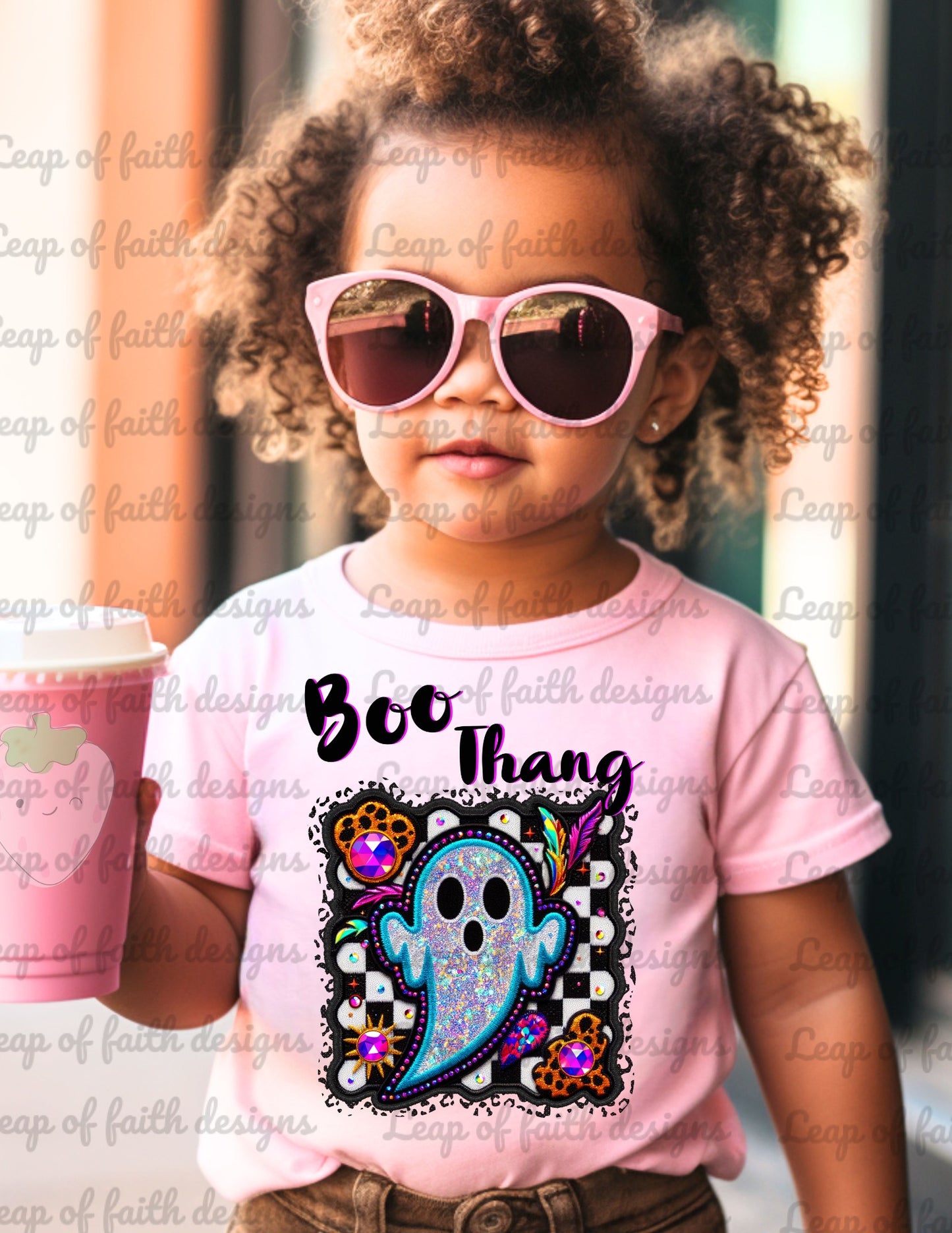 Boo thang faux embroidery