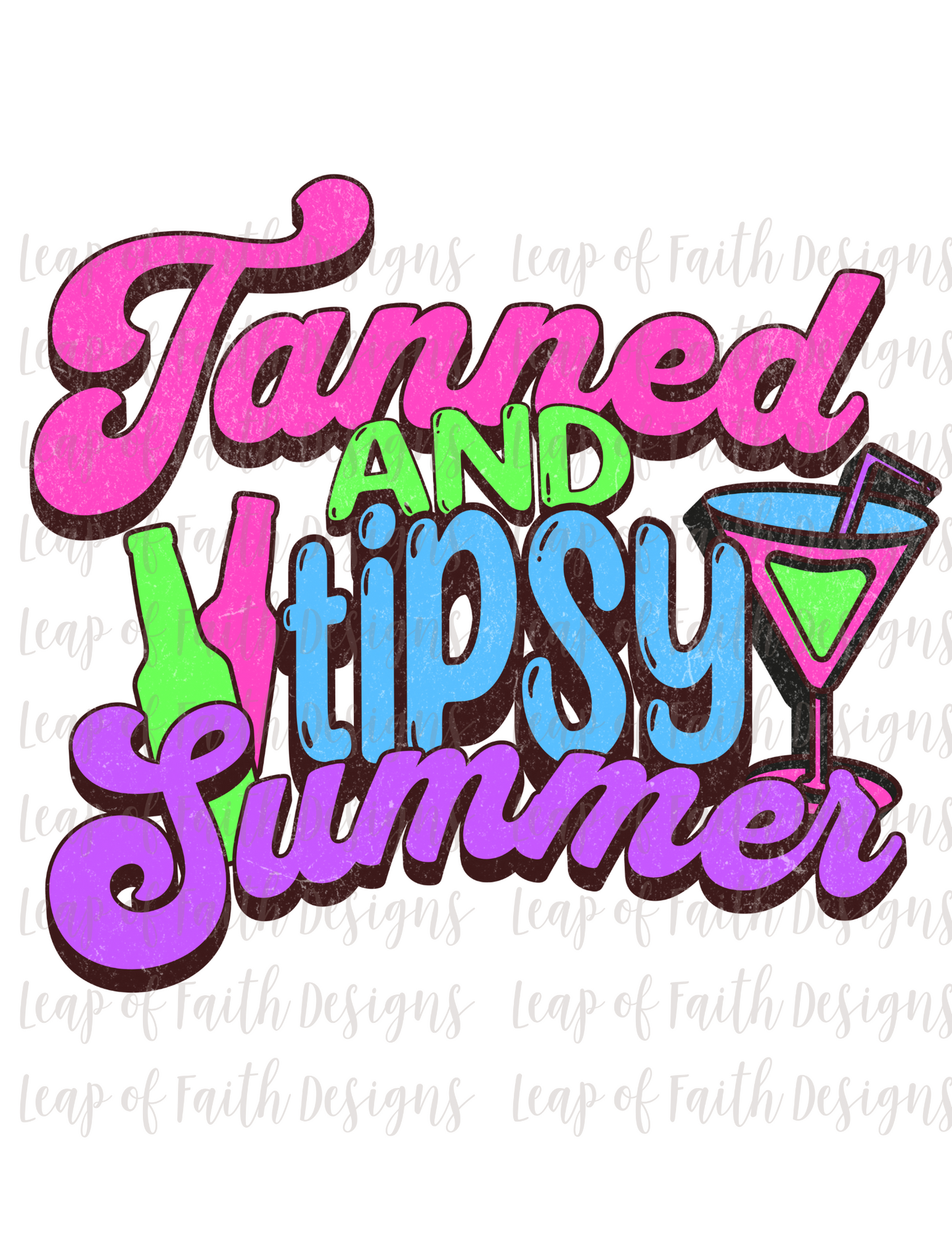 Tanned and tipsy summer neon