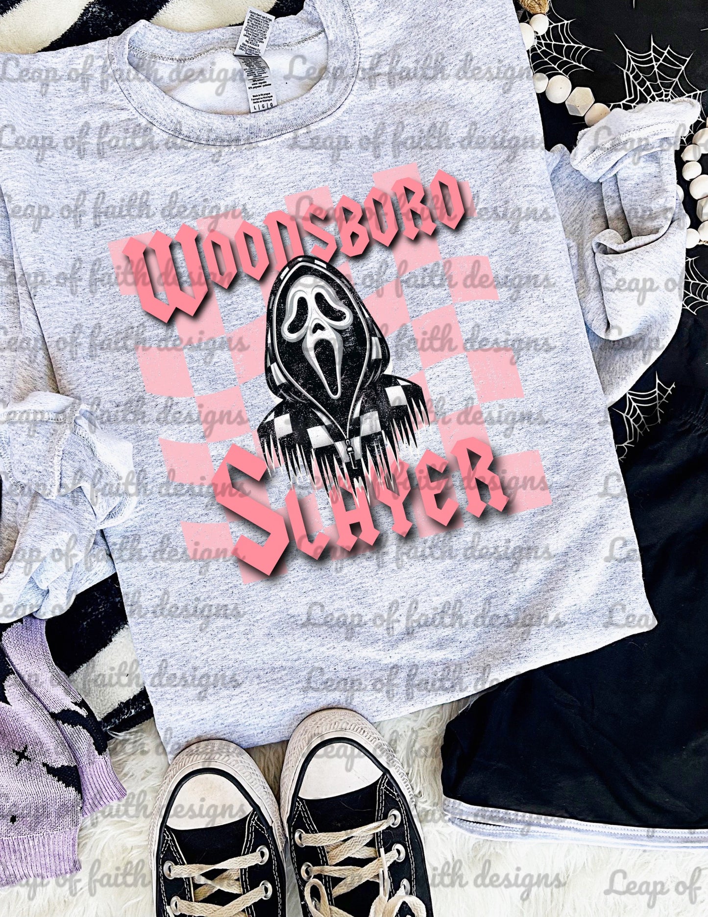 Woodsboro slayer pink font