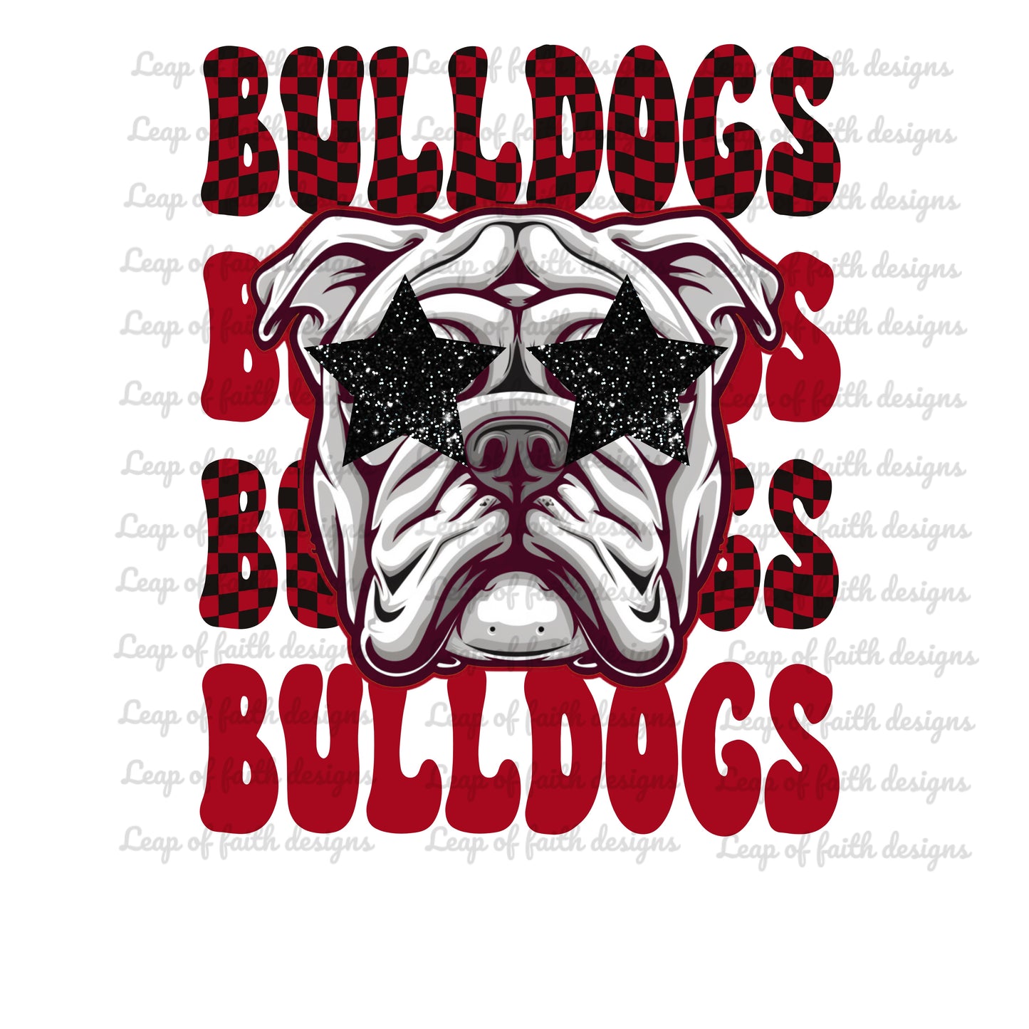 Bulldog mascot red