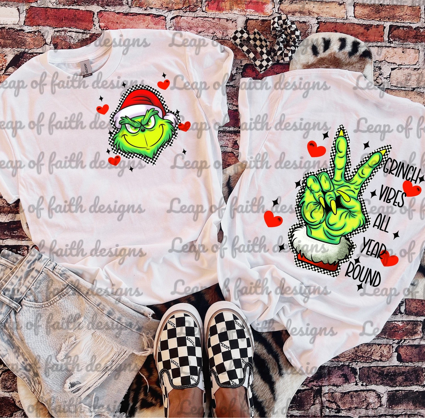 Grinch vibes all year round png with pocket