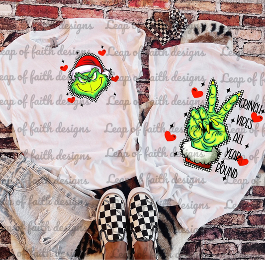 Grinch vibes all year round png with pocket