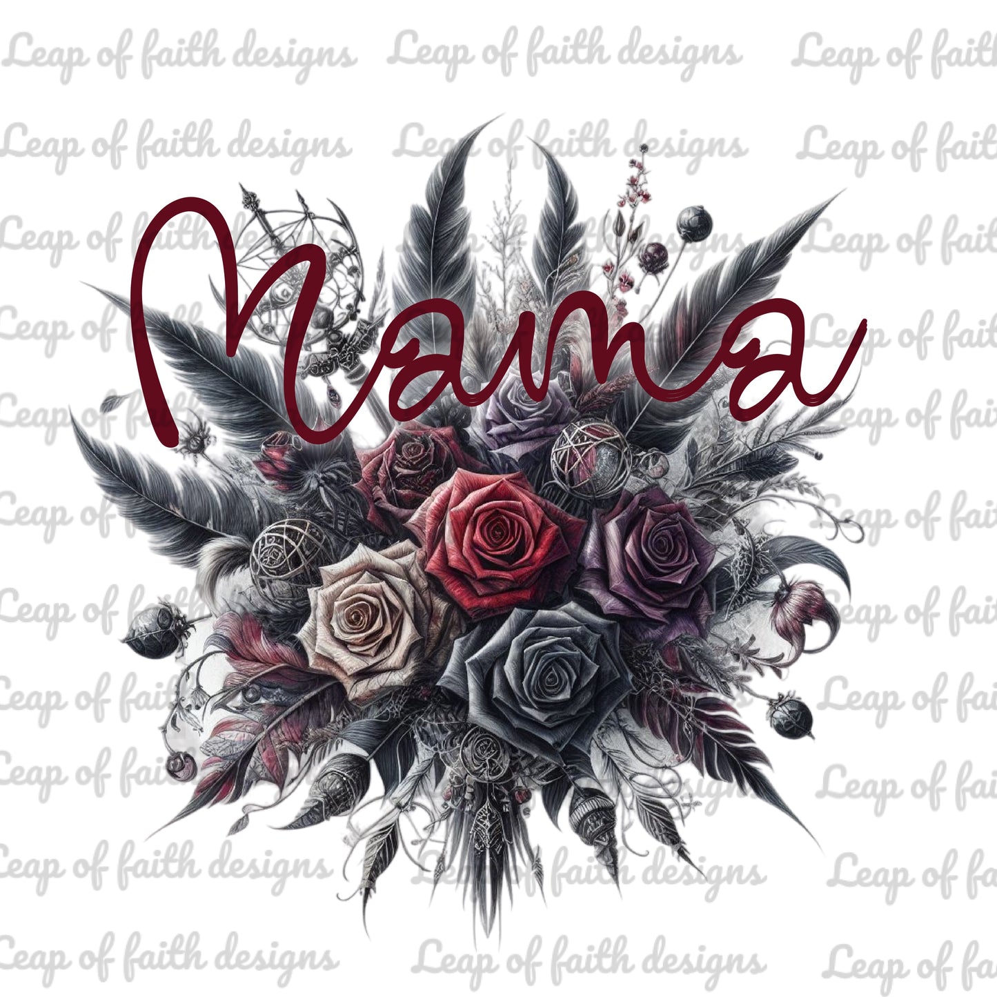 Dark floral mama