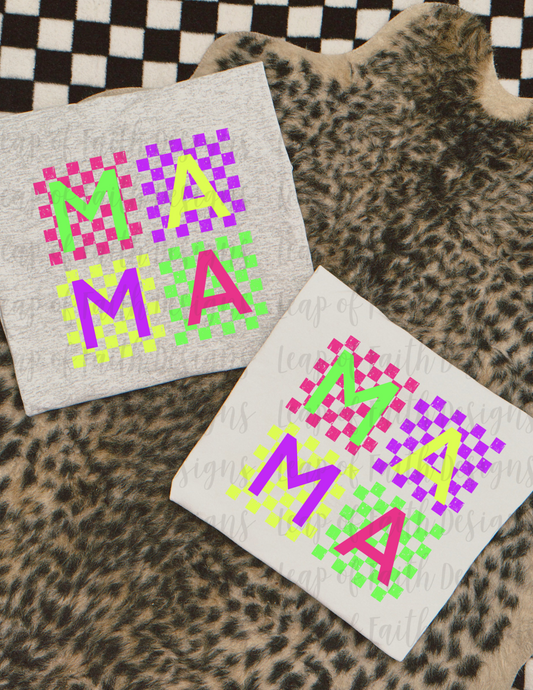 Neon checkered mama