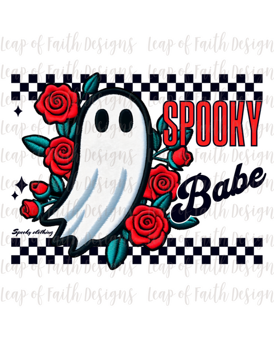 Spooky babe roses faux embroidery