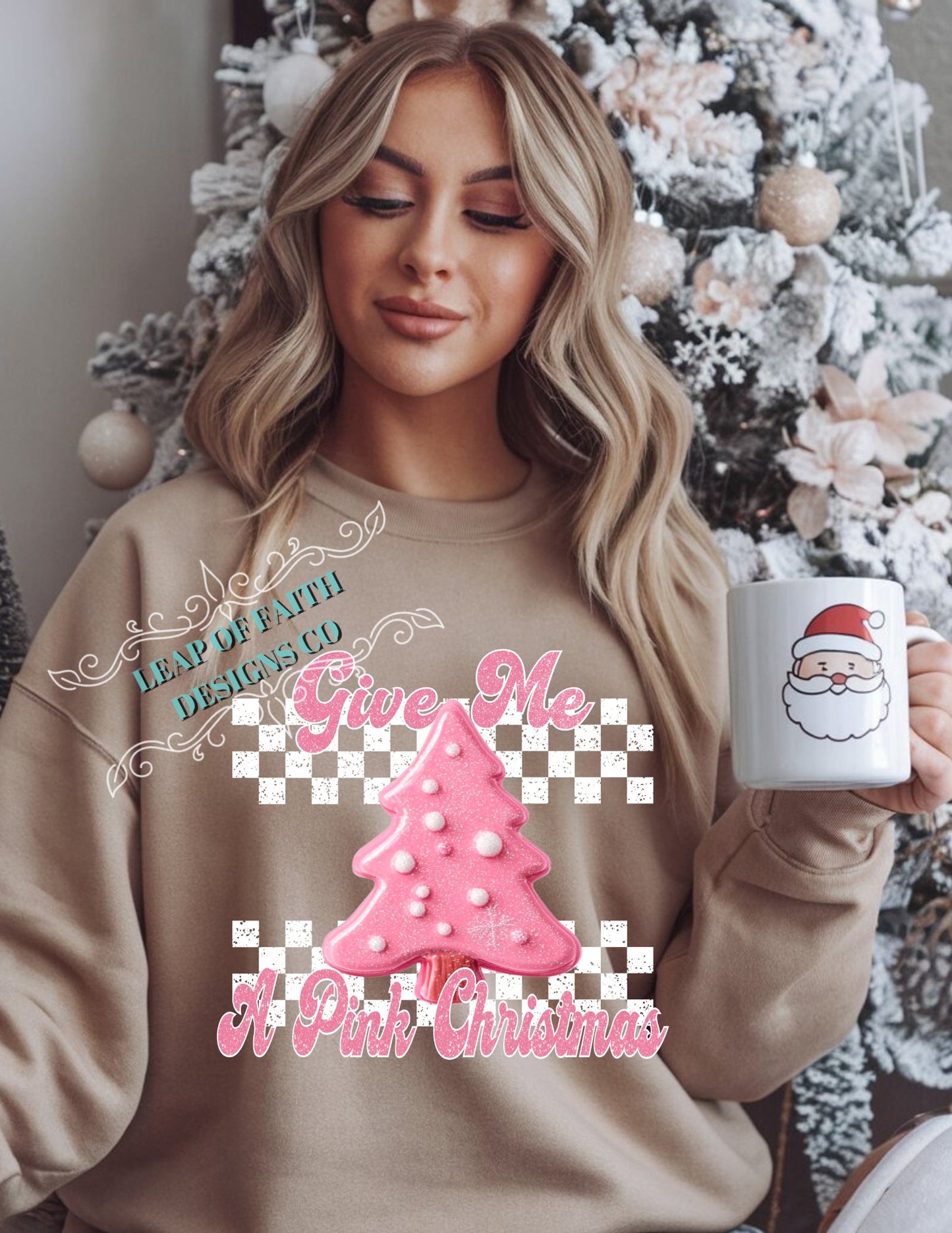 Give me a pink Christmas checkered