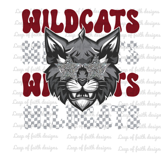 Wildcats maroon silver mascot