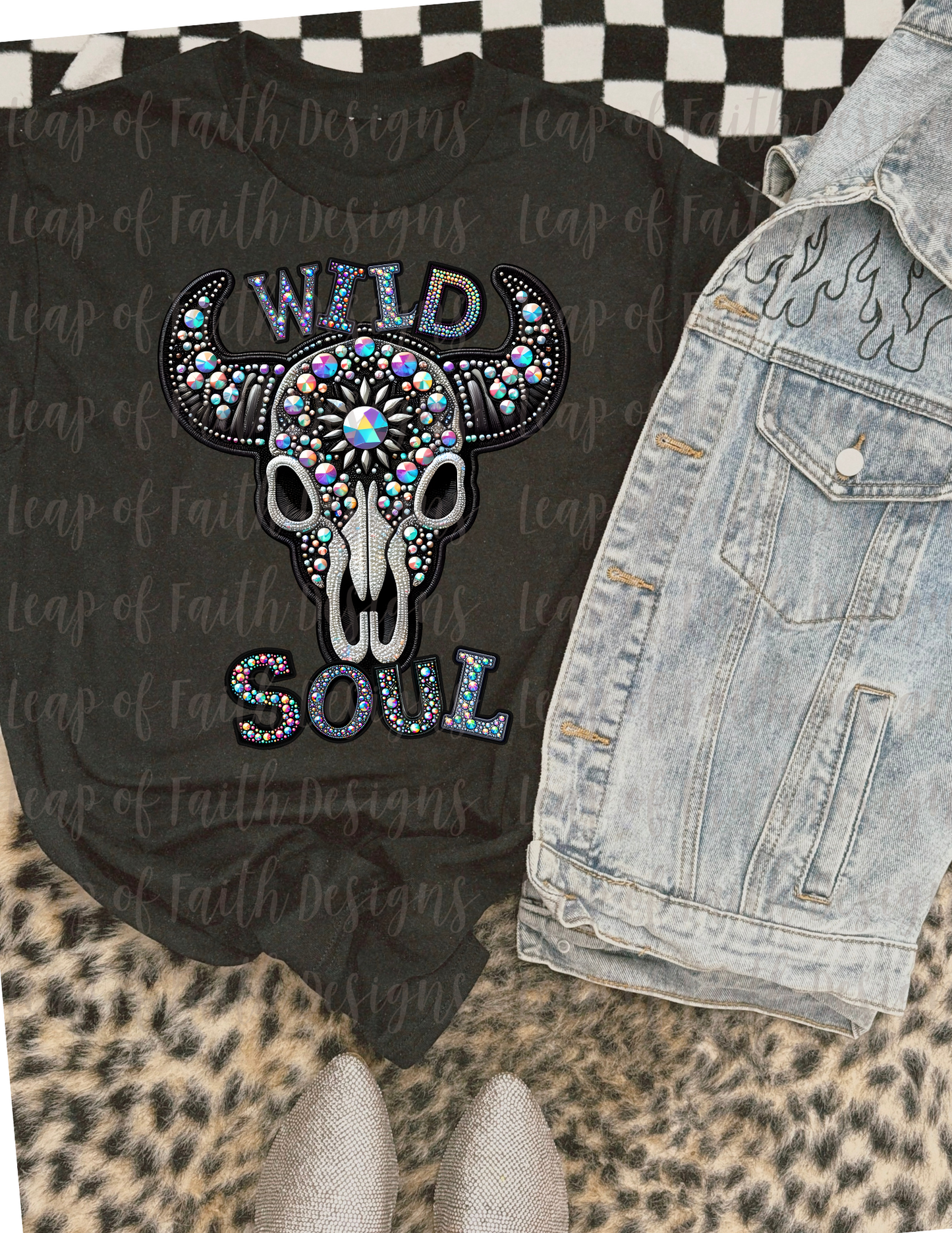 Wild soul faux embroidery gems