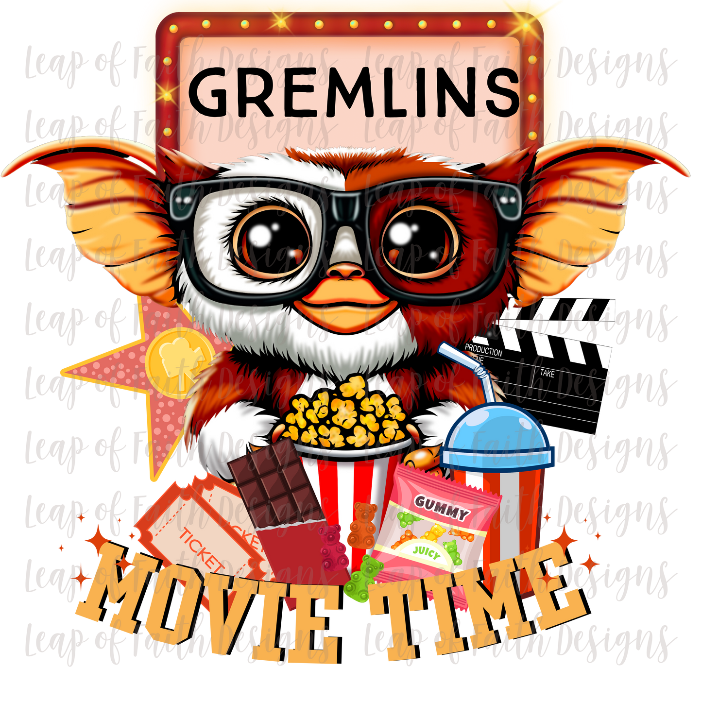 Gizmo at the movies (2 designs)