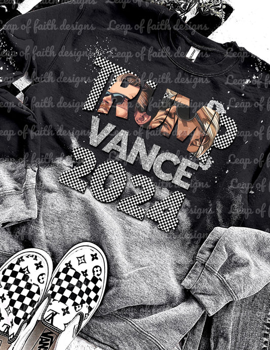 Trump Vance 2024 checkered glitter